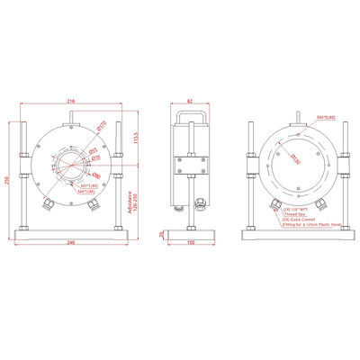LONROY 15kW Water-Cooled Optical Collector Water Cooling Light Collector Lab High Power Water-Cooled Light Integrating Collector